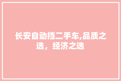 长安自动挡二手车,品质之选，经济之选