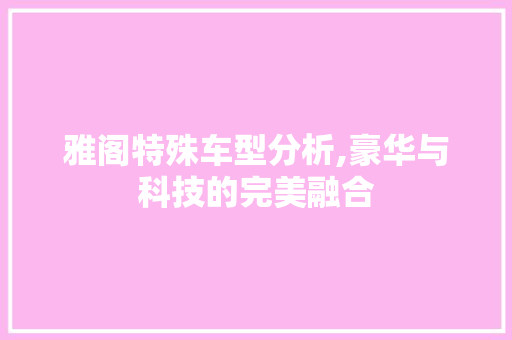 雅阁特殊车型分析,豪华与科技的完美融合 发动机配件