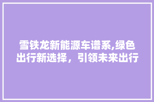 雪铁龙新能源车谱系,绿色出行新选择，引领未来出行潮流
