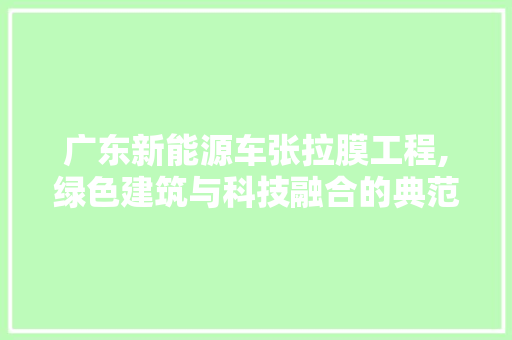 广东新能源车张拉膜工程,绿色建筑与科技融合的典范