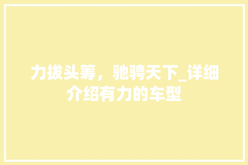 力拔头筹，驰骋天下_详细介绍有力的车型