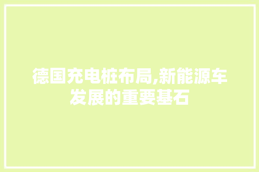 德国充电桩布局,新能源车发展的重要基石