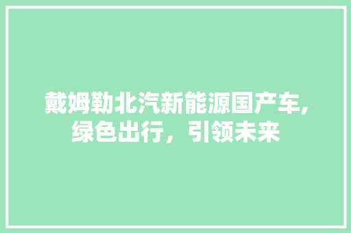 戴姆勒北汽新能源国产车,绿色出行，引领未来 新款车型