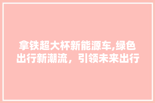 拿铁超大杯新能源车,绿色出行新潮流，引领未来出行革命