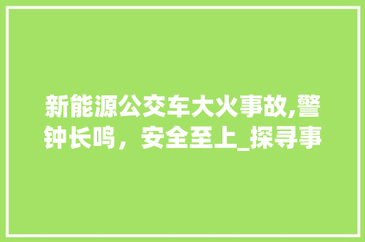 新能源公交车大火事故,警钟长鸣，安全至上_探寻事故背后的原因与对策