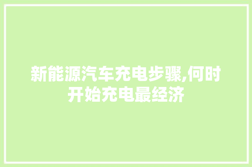 新能源汽车充电步骤,何时开始充电最经济