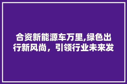 合资新能源车万里,绿色出行新风尚，引领行业未来发展