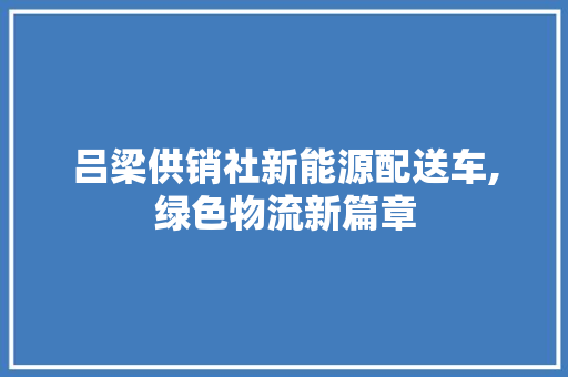 吕梁供销社新能源配送车,绿色物流新篇章 蓄电池配件