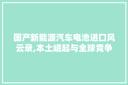 国产新能源汽车电池进口风云录,本土崛起与全球竞争格局