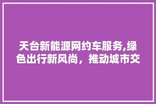 天台新能源网约车服务,绿色出行新风尚，推动城市交通转型升级
