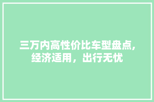 三万内高性价比车型盘点,经济适用，出行无忧