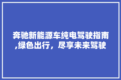 奔驰新能源车纯电驾驶指南,绿色出行，尽享未来驾驶体验