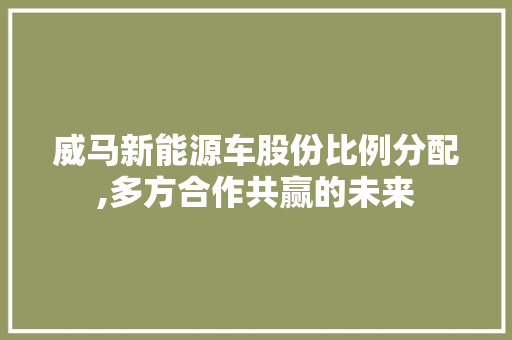 威马新能源车股份比例分配,多方合作共赢的未来