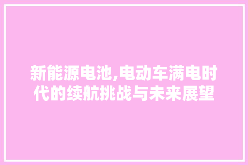新能源电池,电动车满电时代的续航挑战与未来展望