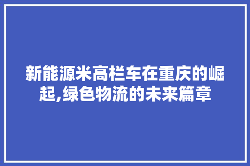 新能源米高栏车在重庆的崛起,绿色物流的未来篇章