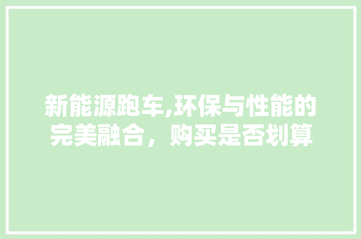 新能源跑车,环保与性能的完美融合，购买是否划算