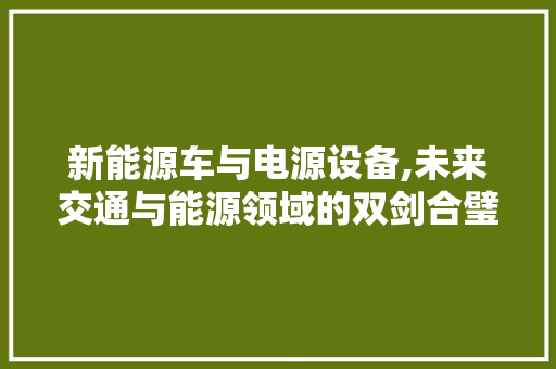 新能源车与电源设备,未来交通与能源领域的双剑合璧
