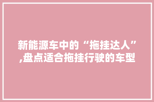新能源车中的“拖挂达人”,盘点适合拖挂行驶的车型
