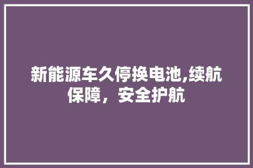 新能源车久停换电池,续航保障，安全护航
