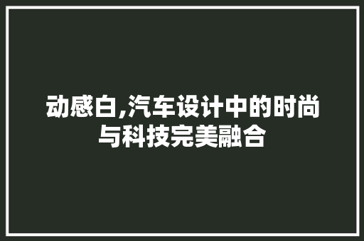 动感白,汽车设计中的时尚与科技完美融合