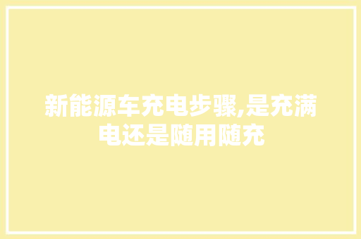 新能源车充电步骤,是充满电还是随用随充
