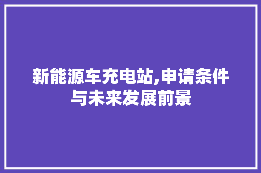 新能源车充电站,申请条件与未来发展前景