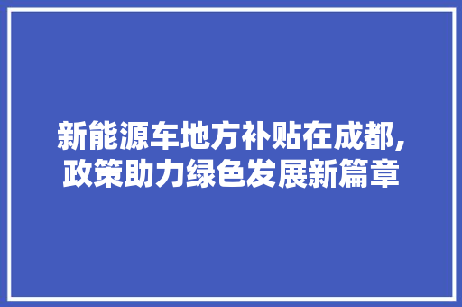 新能源车地方补贴在成都,政策助力绿色发展新篇章 蓄电池配件