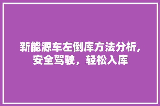 新能源车左倒库方法分析,安全驾驶，轻松入库