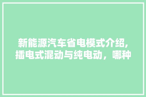 新能源汽车省电模式介绍,插电式混动与纯电动，哪种更胜一筹 发动机配件
