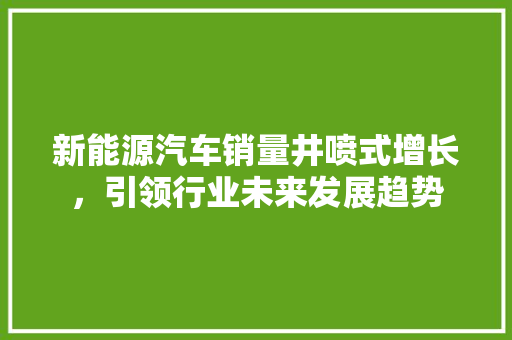 新能源汽车销量井喷式增长，引领行业未来发展趋势