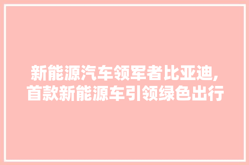 新能源汽车领军者比亚迪,首款新能源车引领绿色出行新潮流