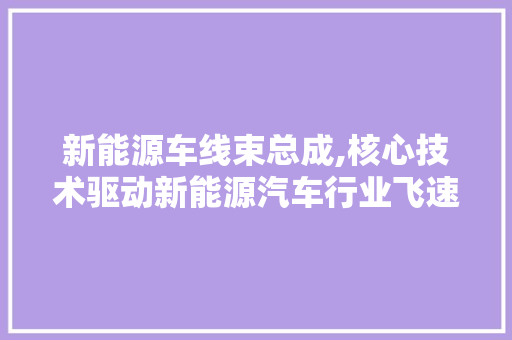 新能源车线束总成,核心技术驱动新能源汽车行业飞速发展
