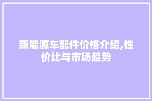 新能源车配件价格介绍,性价比与市场趋势