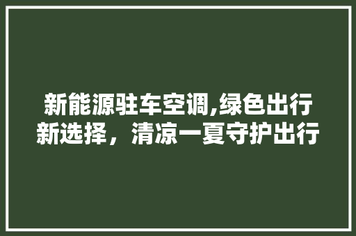 新能源驻车空调,绿色出行新选择，清凉一夏守护出行