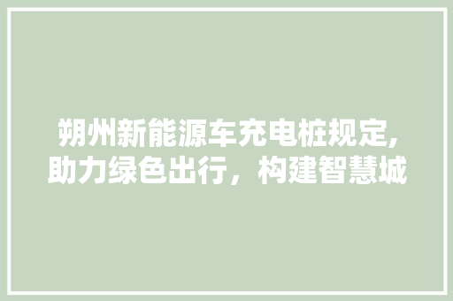 朔州新能源车充电桩规定,助力绿色出行，构建智慧城市 蓄电池配件