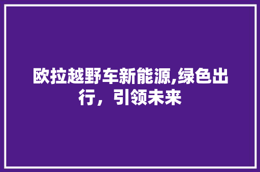 欧拉越野车新能源,绿色出行，引领未来 车身配件