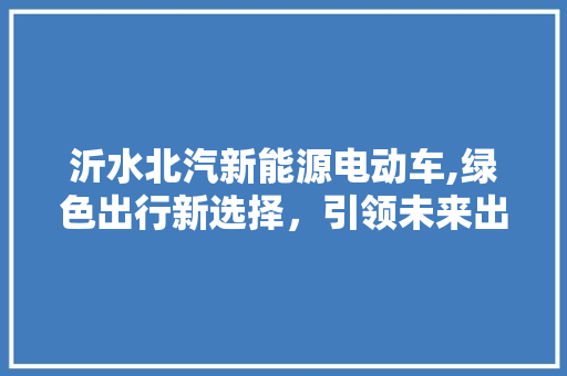 沂水北汽新能源电动车,绿色出行新选择，引领未来出行潮流