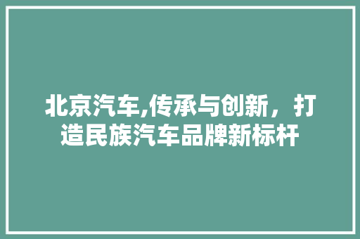 北京汽车,传承与创新，打造民族汽车品牌新标杆