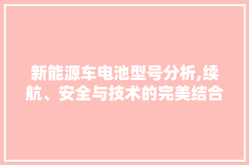 新能源车电池型号分析,续航、安全与技术的完美结合