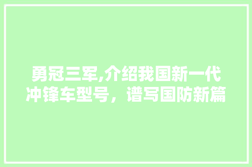 勇冠三军,介绍我国新一代冲锋车型号，谱写国防新篇章