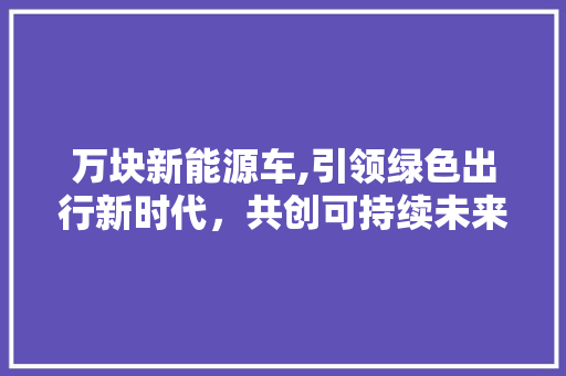 万块新能源车,引领绿色出行新时代，共创可持续未来 汽车配件