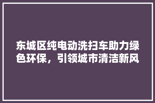 东城区纯电动洗扫车助力绿色环保，引领城市清洁新风尚 底盘配件