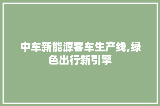中车新能源客车生产线,绿色出行新引擎