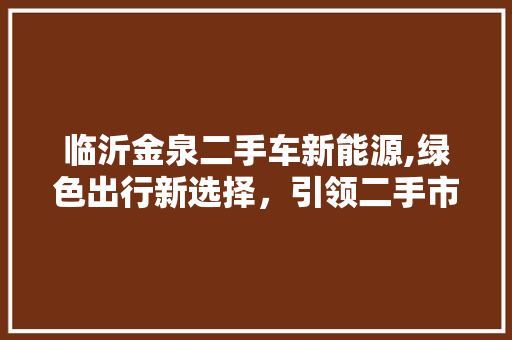 临沂金泉二手车新能源,绿色出行新选择，引领二手市场新风尚 发动机配件