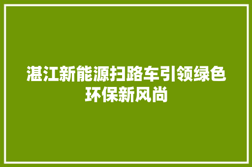 湛江新能源扫路车引领绿色环保新风尚