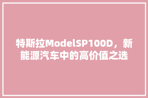 特斯拉ModelSP100D，新能源汽车中的高价值之选