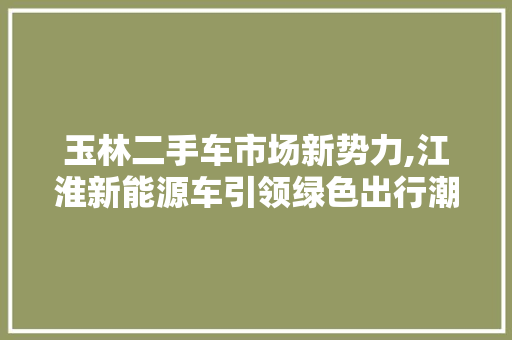 玉林二手车市场新势力,江淮新能源车引领绿色出行潮流
