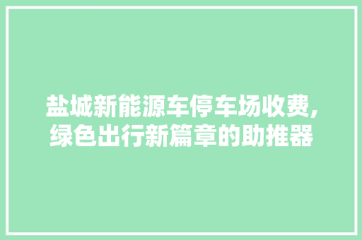 盐城新能源车停车场收费,绿色出行新篇章的助推器