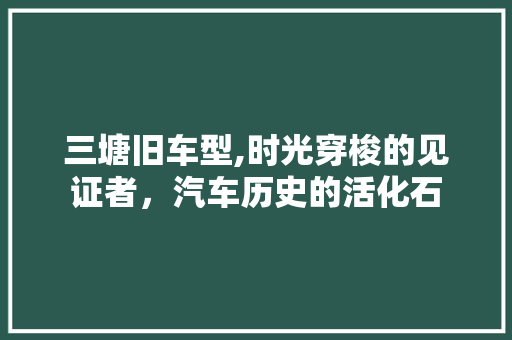 三塘旧车型,时光穿梭的见证者，汽车历史的活化石