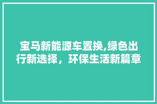 宝马新能源车置换,绿色出行新选择，环保生活新篇章